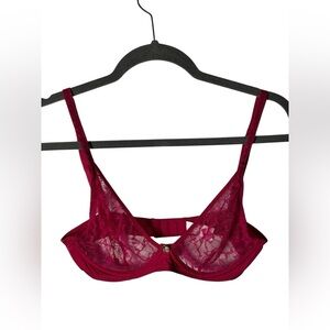 Hechter Lingerie Red Sheer Lace Underwire Bra 36C